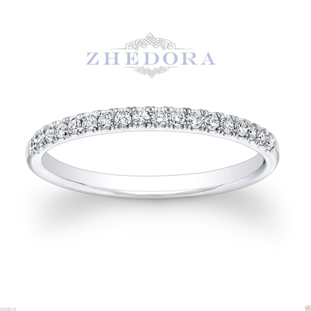 14k White Gold Half Eternity Band